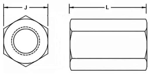 M2.5 x 12mm Female to Female Hex Spacer (Standoff) (3F3320) - Brass - Nickel Plated