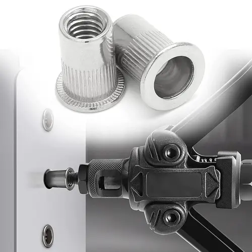 M4 Round Body Large Flange Rivet Nut / Insert Nut - Stainless Steel 304