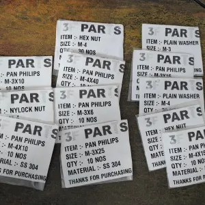 M3 x 10mm Phillips Pan Head Machine Screws  (DIN 7985) - Stainless Steel 304 (A2-70)